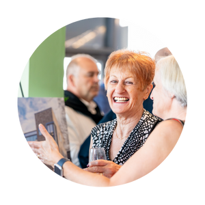 Smiling woman at event